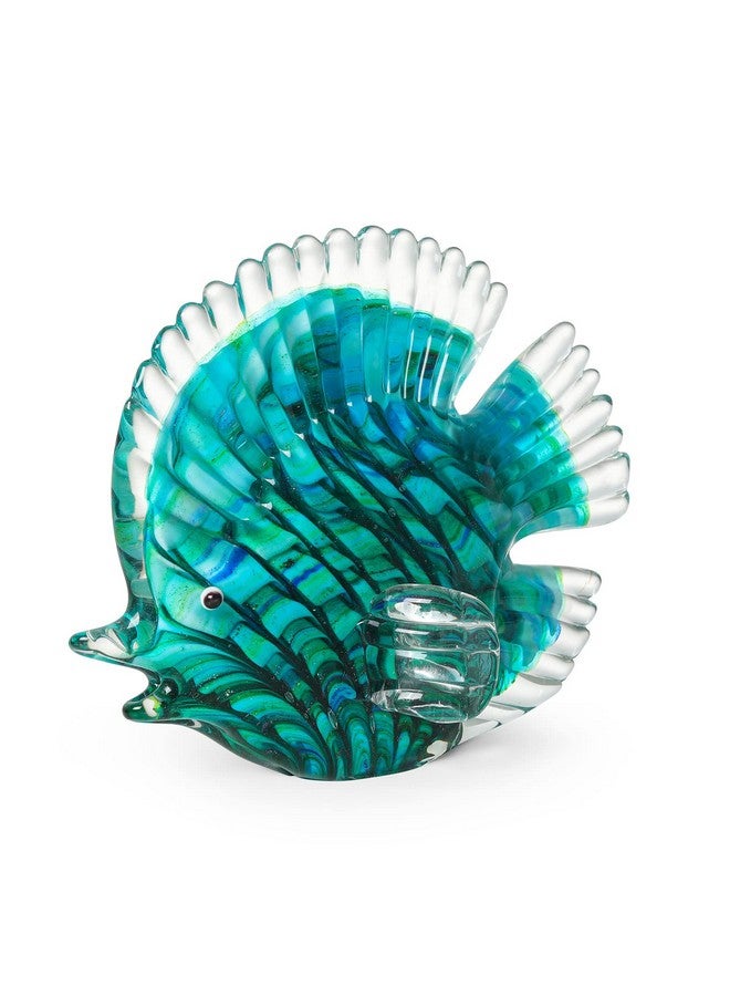 LONGWIN Handmade Glass Stripe Tropical Fish Sculpture Glass Hand Blown Sea Animal Figurine Home Tabletop Decoration Ornaments - Image 1