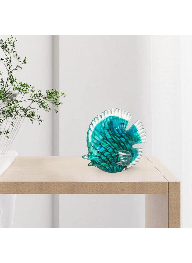 LONGWIN Handmade Glass Stripe Tropical Fish Sculpture Glass Hand Blown Sea Animal Figurine Home Tabletop Decoration Ornaments - Image 5