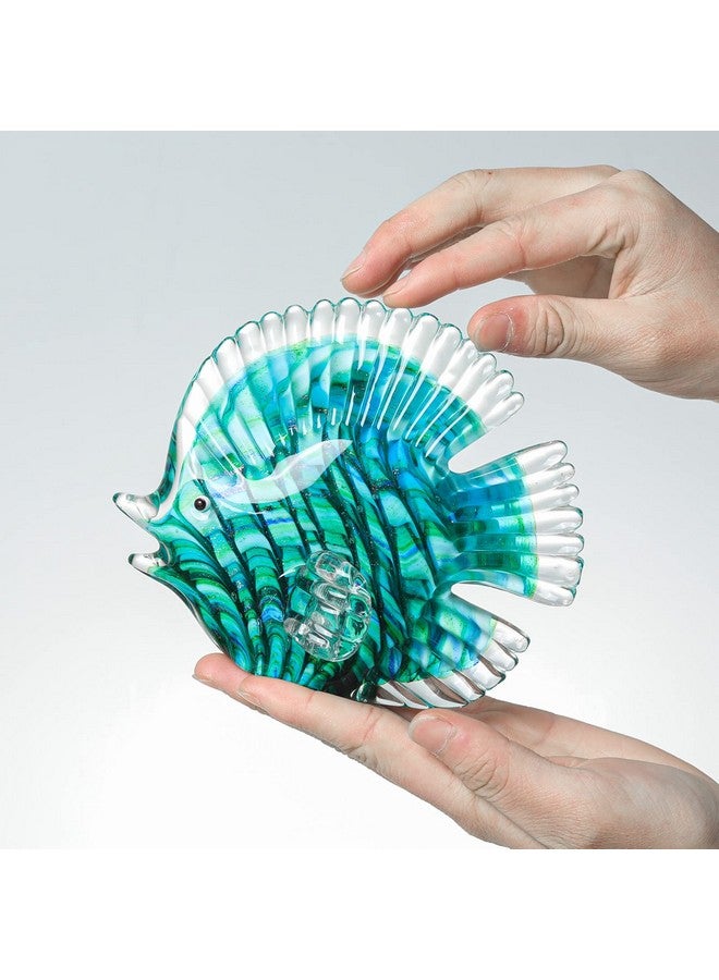 LONGWIN Handmade Glass Stripe Tropical Fish Sculpture Glass Hand Blown Sea Animal Figurine Home Tabletop Decoration Ornaments - Image 3
