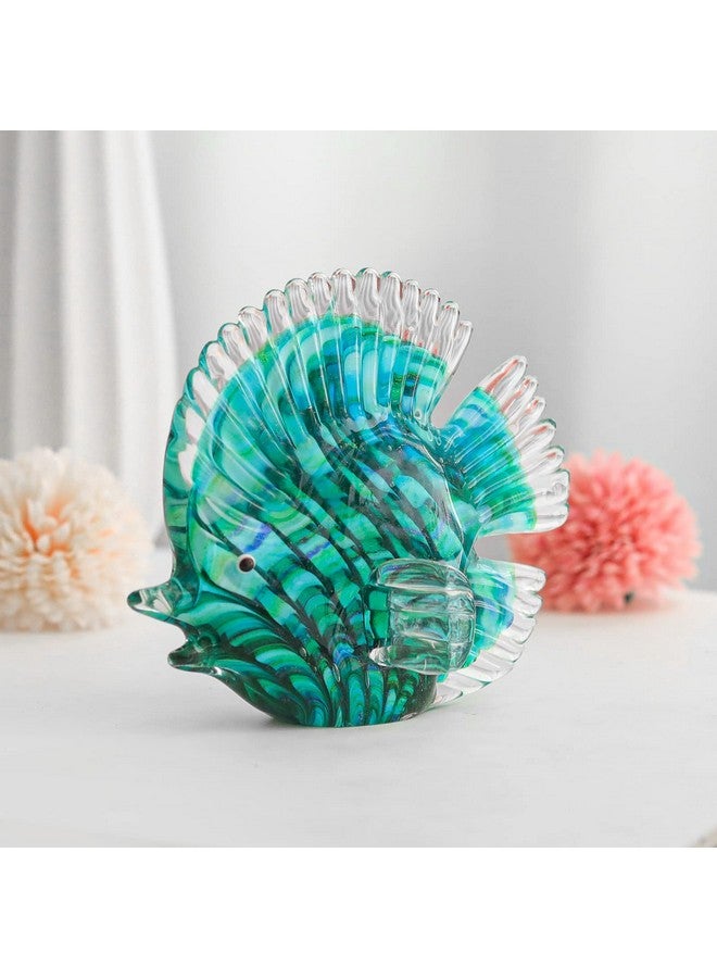 LONGWIN Handmade Glass Stripe Tropical Fish Sculpture Glass Hand Blown Sea Animal Figurine Home Tabletop Decoration Ornaments - Image 2