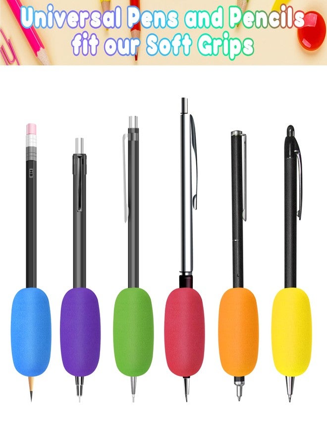 DSLSQD 6 Pieces Pen Grips, Egg Pen Pencil Holder Handwriting Grips Pen Stylus Foam Grips Writing Aid Soft Cushioned Foam for Handwriting Drawing Preschool Supplies Right or Left Hand Use - Image 3