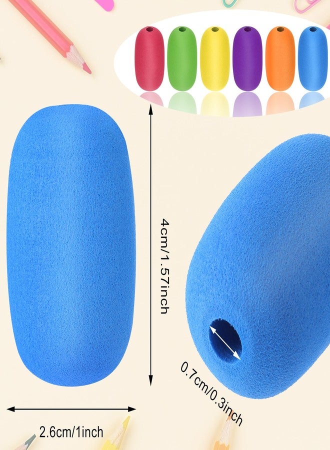 DSLSQD 6 Pieces Pen Grips, Egg Pen Pencil Holder Handwriting Grips Pen Stylus Foam Grips Writing Aid Soft Cushioned Foam for Handwriting Drawing Preschool Supplies Right or Left Hand Use - Image 2