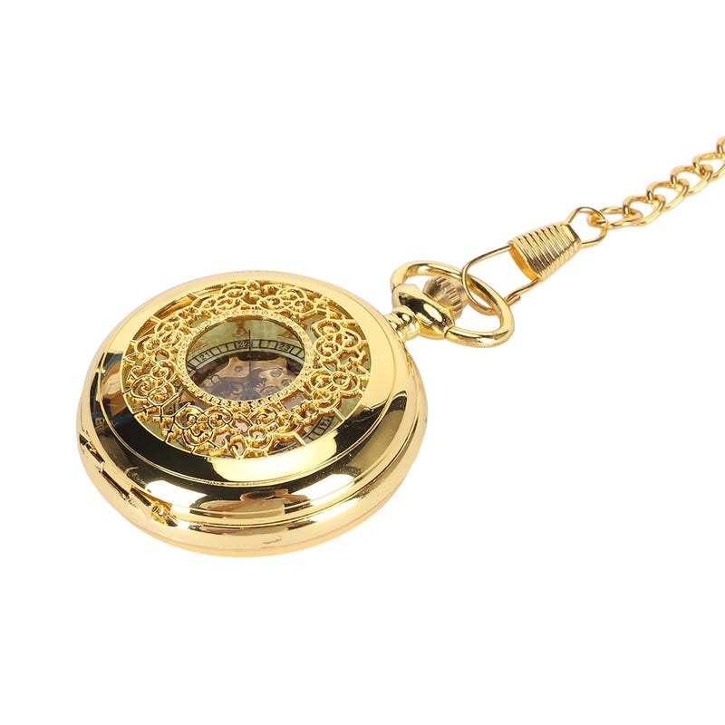 klarako Mechanical Pocket Watch, Hand Luminous Pocketwatch Vintage Skeleton Steampunck Pocket Watch with Chain - Image 2