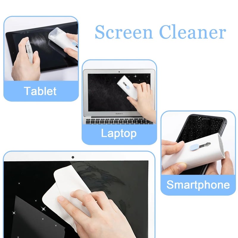 Elfora 7 in 1 Electronic Cleaner kit | Cleaning Kit for iPad | iPhone | Airpods | Monitor Screen | Keyboard | Dust Brush Including Soft Sweep | Swipe | Airpod Cleaner Pen | Key Puller and Spray Bottle - Image 3