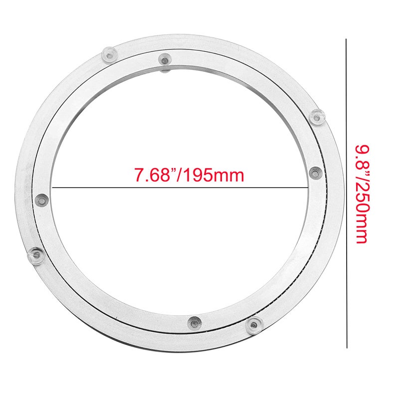 Besimple Aluminium Alloy Turntable Bearing, Heavy Duty Swivel Turntable Lazy Susan Rotating Bearing Turntable Round Dining Table Smooth Swivel Plate Hardware (250mm - 10inch) - Image 2