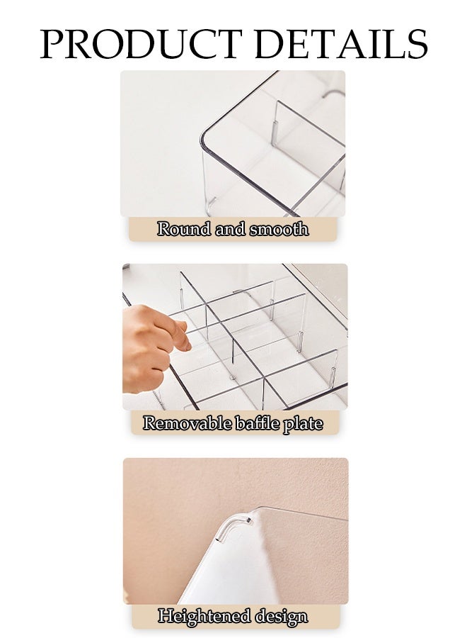 DUNISO 2 Pcs Tea Bag Organizer,Clear Plastic Tea Storage Box with Lid,Stackable Tea Bag Holder,Durable and Detachable,for Cabinet Pantry Counter Countertop,8 Compartments,27.3*19.5*9.5cm - Image 3