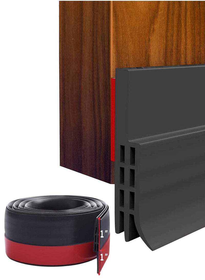 Generic - Door low windproof rubber strip, door seam sealing strip, door bottom gap windproof, dustproof, rainproof and soundproof equipment, 1 meter, black - Image 1