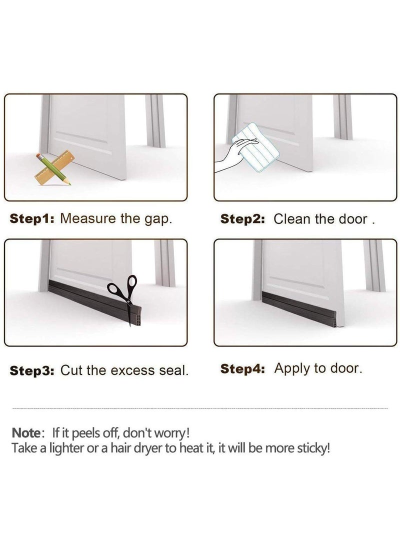 Generic - Door low windproof rubber strip, door seam sealing strip, door bottom gap windproof, dustproof, rainproof and soundproof equipment, 1 meter, black - Image 1