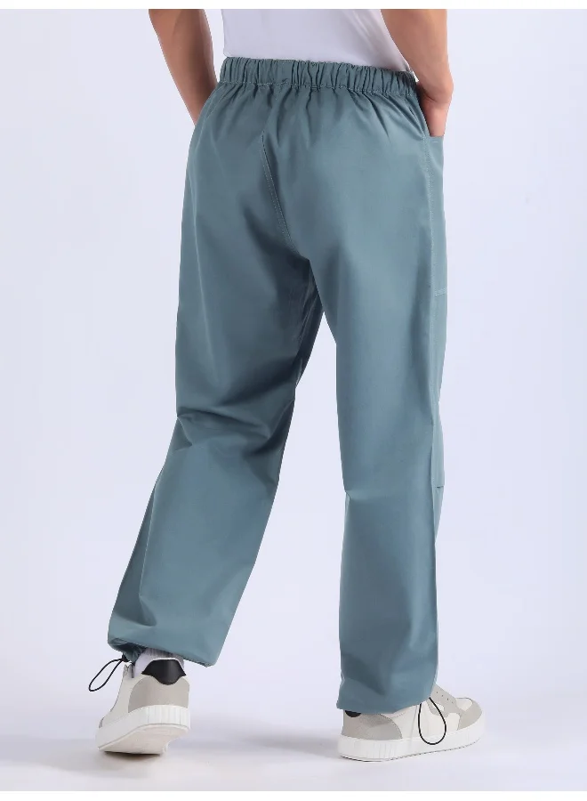 Beyoung Smoky Blue Double Pleated Cargo Joggers