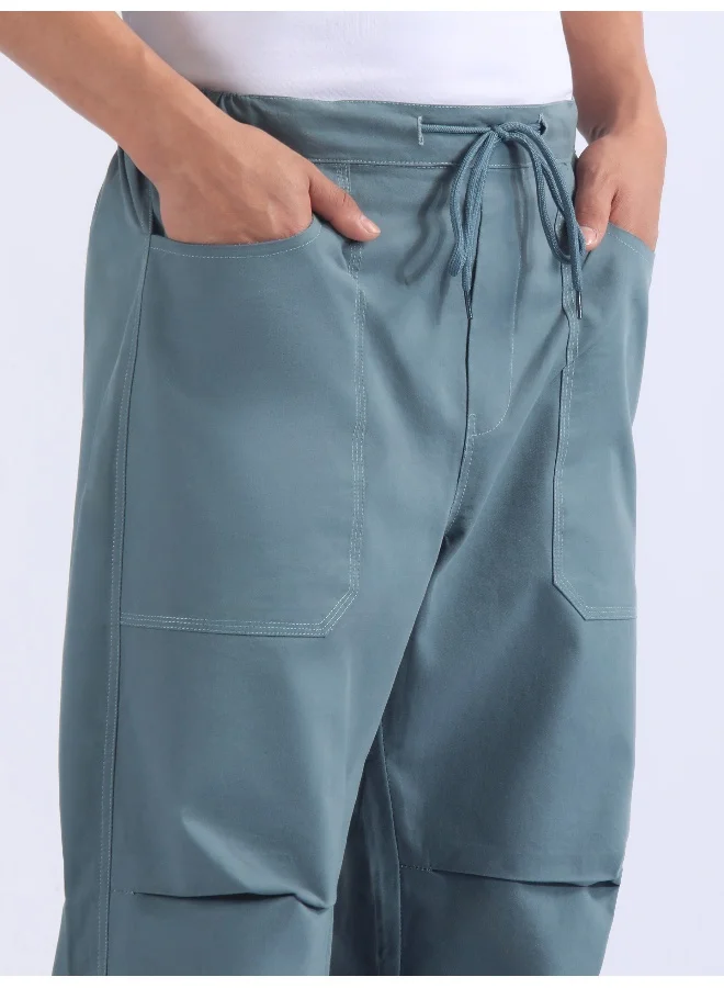 Beyoung Smoky Blue Double Pleated Cargo Joggers
