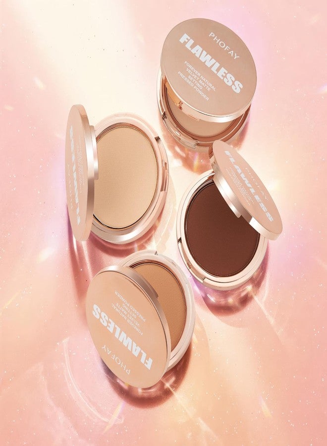 PHOFAY Matte Setting Pressed Powder - Natural Matte Finish, Pore-Blurring & Oil-Control Formula, Antioxidant-Infused, Long-Wear Compact for All Skin Types, 8g / 0.28 oz (02#, 0.04) - Image 2