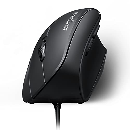 Perixx PERIMICE-515II Wired Ergonomic Vertical Mouse - 1000/1600 DPI - Right Handed Natural Ergonomic Vertical Design - Image 1