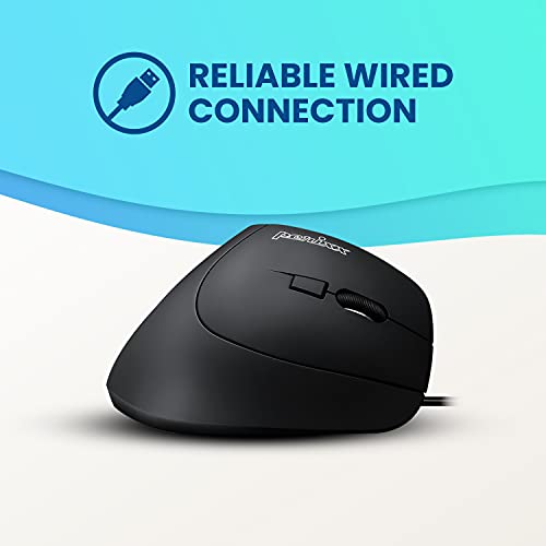 Perixx PERIMICE-515II Wired Ergonomic Vertical Mouse - 1000/1600 DPI - Right Handed Natural Ergonomic Vertical Design - Image 5