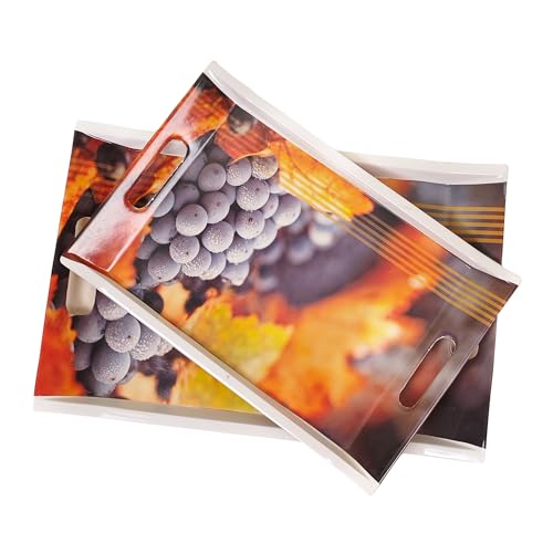 UPC Tray Set for Serving/Serving Tray Set of 3/ Premium Printed Tray for Serving/Multi-Use Nashta Plate (Small, Medium & Large) - Image 4