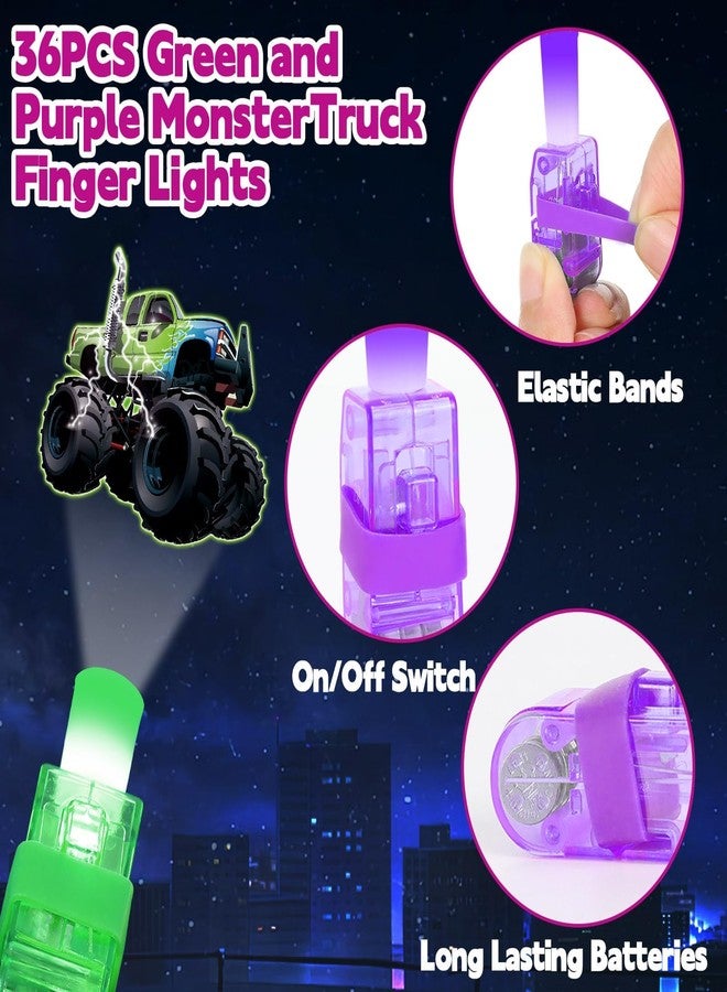Oitnlaughter 36Pcs Monster Truck LED Finger Lights Truck Toys Party Favors Glow in the Dark Light Up Finger Lights Racing Themed Toys Bulk for Kids Birthday Party Goodie Bag Stuffer Birthday Gifts Classroom Prize - Image 3