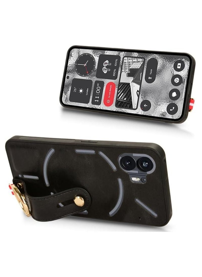 Generic - Nothing Phone 2 Case with Ring Holder & Hand Straps, Scratch-Resistant Skin-Friendly Leather Protective Cover Case for Nothing Phone 2 2023 - Image 1