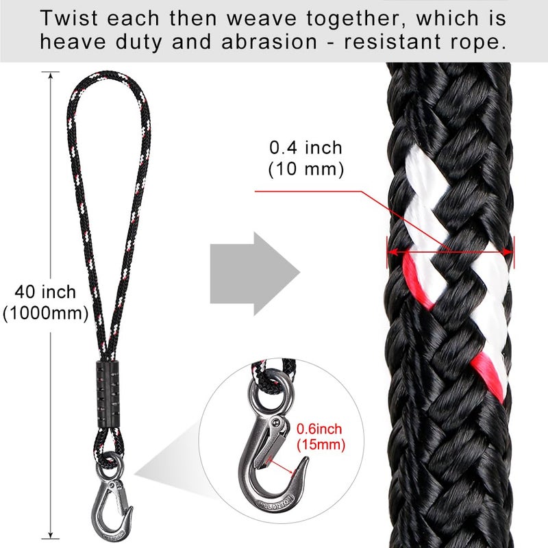 BeneLabel 1 Pcs Tree Swing Rope, 39 inch, Hammock Tree Swing Hanging Strap, Heavy Duty Hook, for Indoor Outdoor Swing Hammock Playground Set Accessories, Blue - Image 2