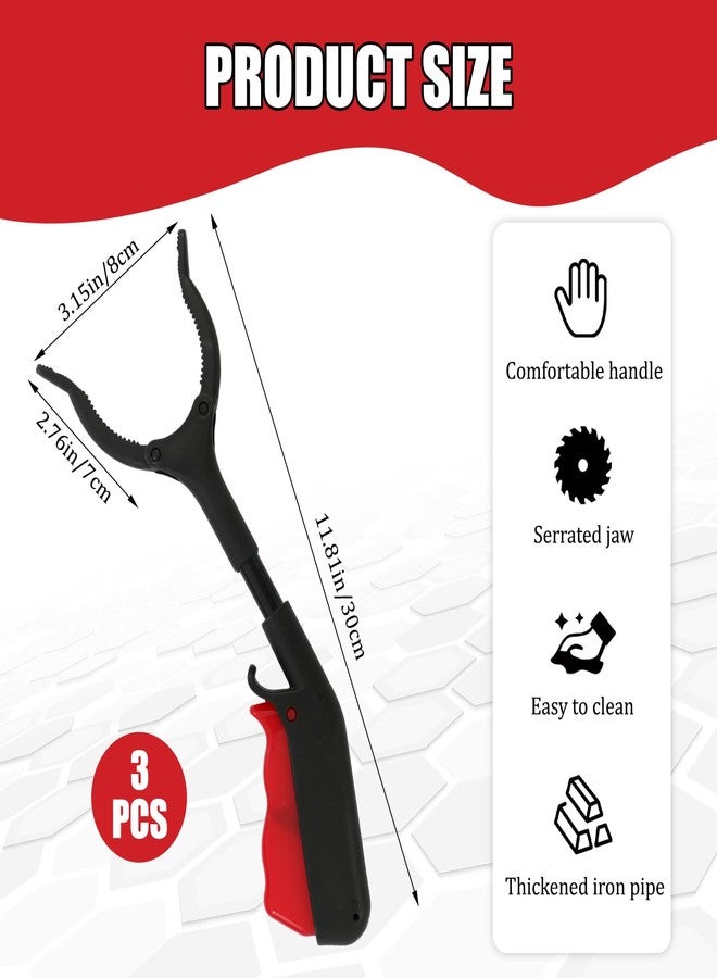 Xorim Short Grabber Reacher Tool, Small Trash Picker Upper Tongs, Mini Grabbers for Adults Litter Pickers Sanitation Workers Seniors(3psc） - Image 2