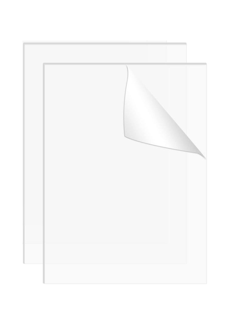 سلاسة قطعتان من صفائح الأكريليك من SLASA – بقياس 18×24 إنش – بسمك 1/8 إنش – صفائح بلاستيكية شفافة للأعمال اليدوية واللافتات والعروض - Image 1