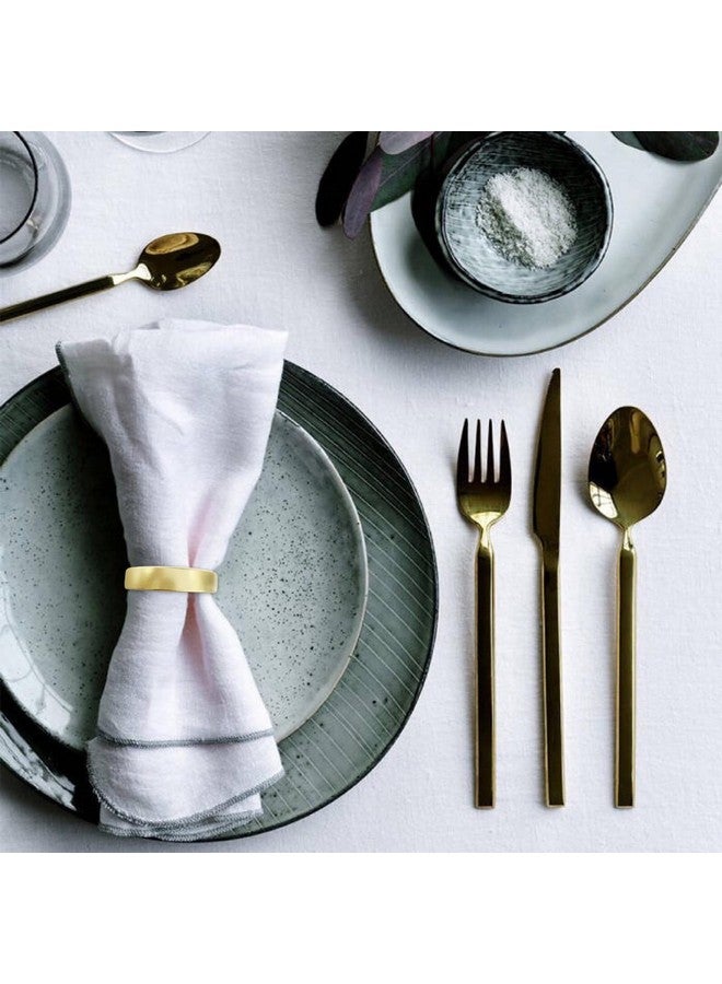 Wonlex Cuff Brushed Gold Napkin Rings Set of 4, Modernist Napkin Ring Holder for Wedding, Banquet, Metallic Adornment for Table Settings, Glossy Serviette Buckles Decor (Semicircle) - Image 2
