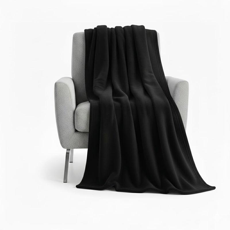 Trailmaker 50x60 Throw Blankets, Ultra Soft Hypoallergenic Fleece Fall Throw Blanket for Livingroom, Couch, Chair, Bed, Black - Image 2