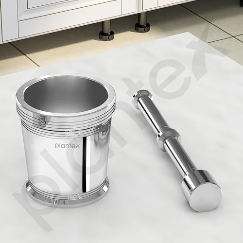 Plantex Heavy Stainless Steel Mortar & Pestle Set/Spice Mixer/Khalbatta/Khal/Okli Musal for Kitchen - Size 4(Dia: 8.7, H: 9 cm) - Image 4