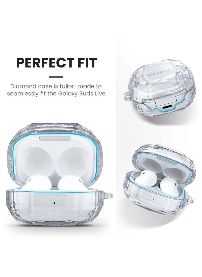 Protective Cover Compatible with Samsung Galaxy Buds 2 Pro | Galaxy Buds 2 | Galaxy Buds Pro | Galaxy Buds Live In-Ear Shockproof Case with Keychain