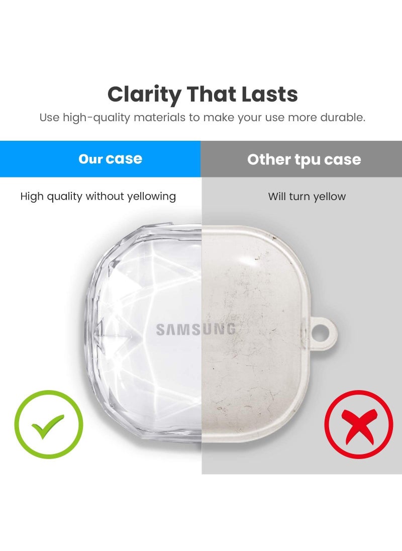 Protective Cover Compatible with Samsung Galaxy Buds 2 Pro | Galaxy Buds 2 | Galaxy Buds Pro | Galaxy Buds Live In-Ear Shockproof Case with Keychain