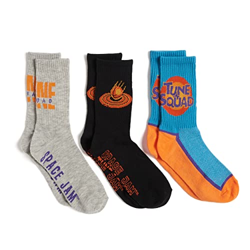 SPACE JAM boys Space Jam 3 Pack Crew Casual Sock, Blue Aqua Multi, 9 11 US - Image 2