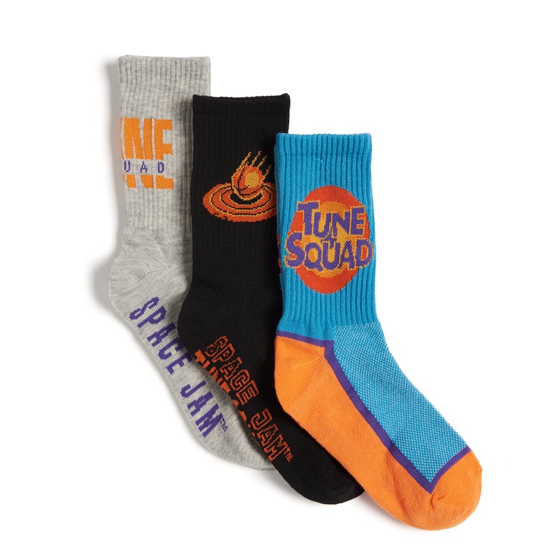 SPACE JAM boys Space Jam 3 Pack Crew Casual Sock, Blue Aqua Multi, 9 11 US - Image 5