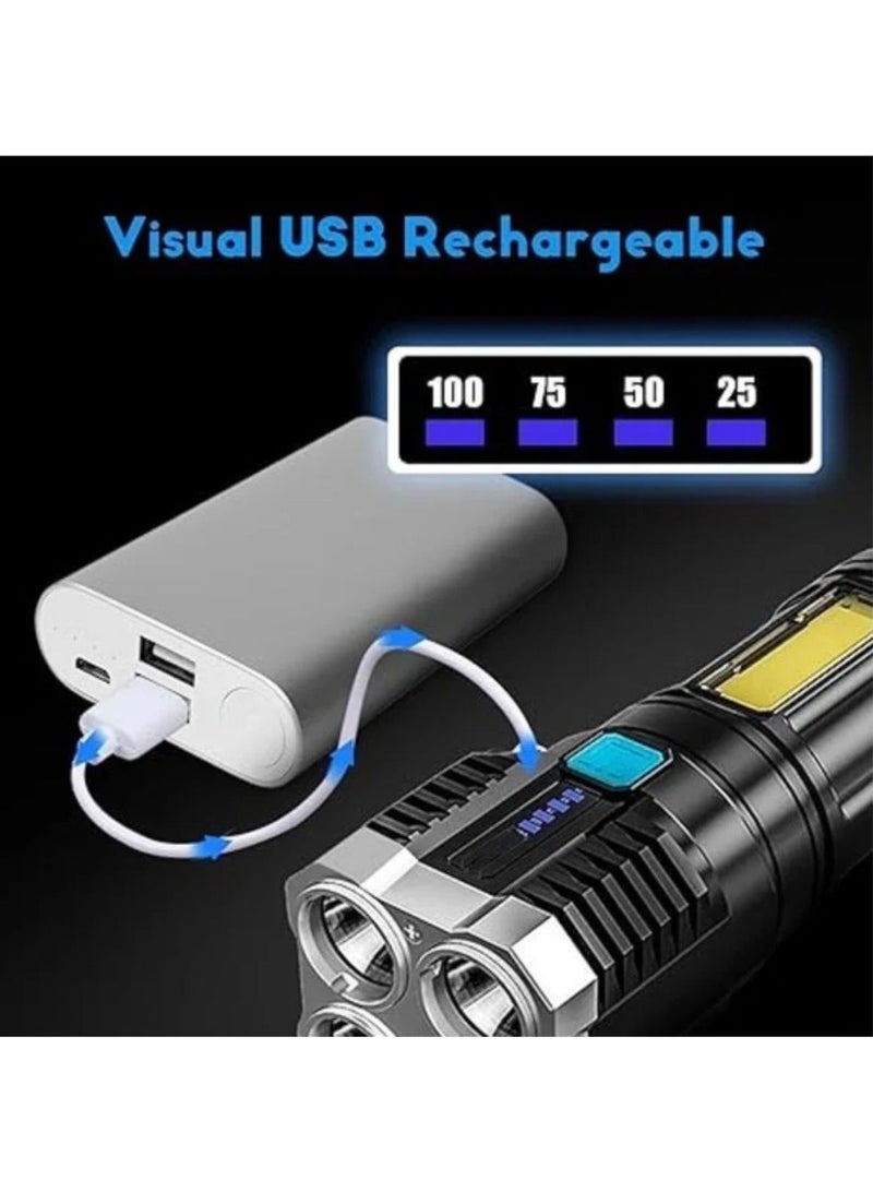 L-S03 Strong Light 4 Modes of light Long-range Flashlight Rechargeable COB Side Light Searchlight - Image 5