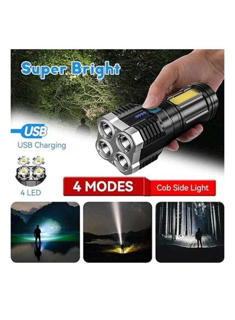 L-S03 Strong Light 4 Modes of light Long-range Flashlight Rechargeable COB Side Light Searchlight - Image 4