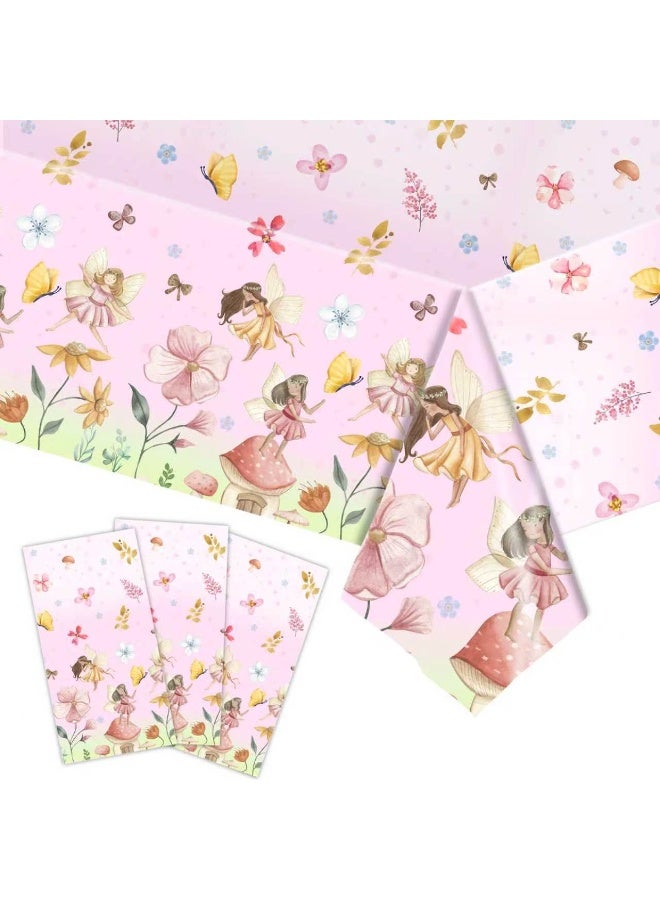 133 PCS Fairy Party Decorations Tableware - Fairy Birthday Party Supplies, Plate, Cup, Napkin, Tablecloth, Cutlery, Flower Fairies Enchanted Forest Garden Birthday & Baby Shower Decorations | Serve 16 - Image 4