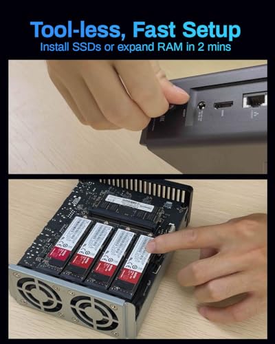 TERRAMASTER F8 SSD NAS Storage - 8Bay All SSD NAS Server N95 QuadCore CPU, 8GB DDR5 RAM, 10GbE Port, 8 Heat Sinks Included, Palm-Sized Powerful Network Attached Storage (Diskless) - Image 5