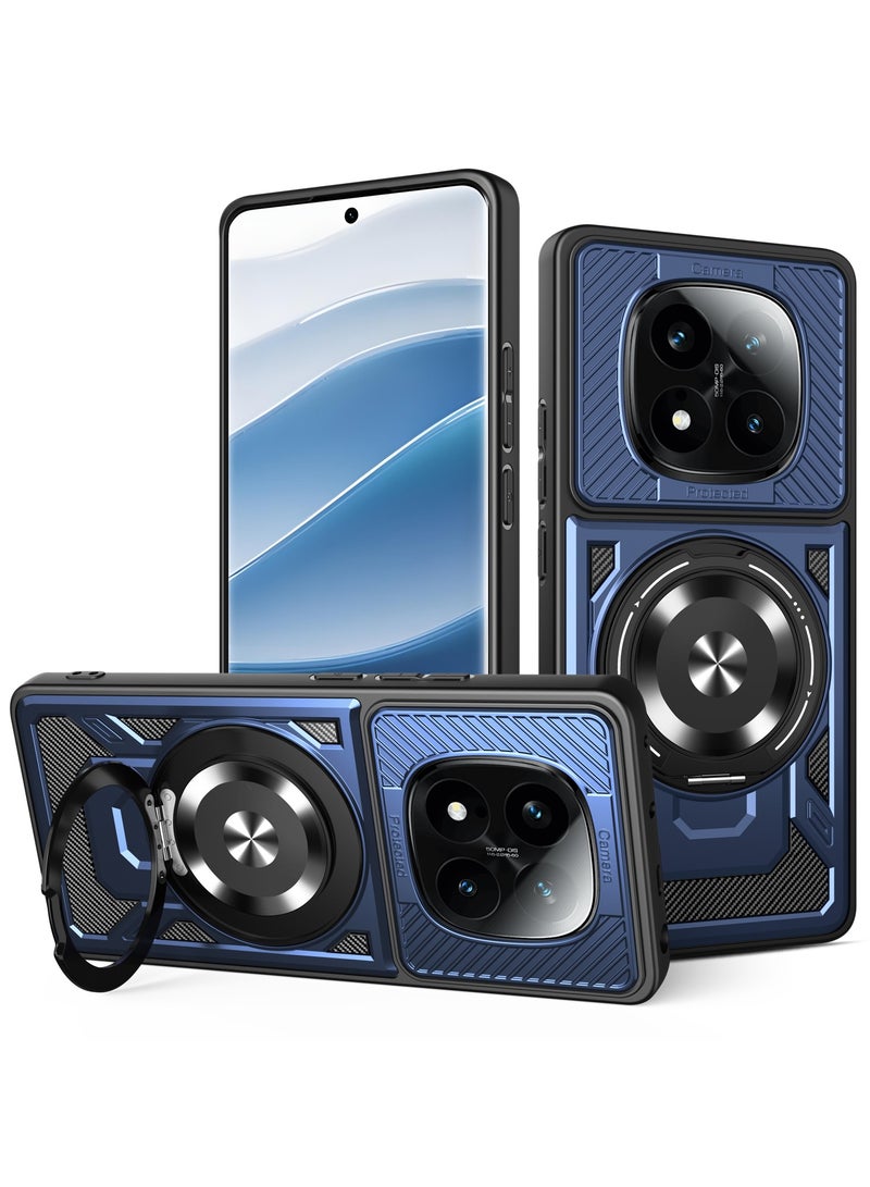 Case Cover Shock Resistant Protect Camera TPU + PC Compatible with Redmi Note 14 Pro 4G (Blue)