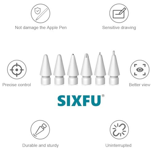 SIXFU Replacement Tips for Apple Pencil Tips, Apple Pencil Pro Tips Set, Professional Sturdy Apple Pen Tips with Pink Case Accessories Compatible with iPad Pencil 2/1 USB C Tips(6 PCS) - Image 4