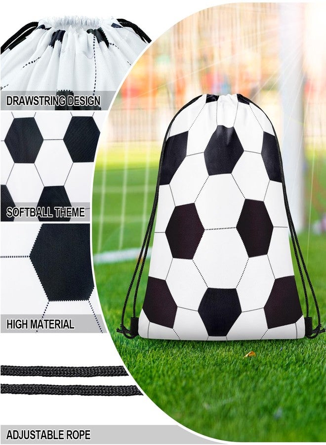 Grneric 14 Pcs Drawstring Bags Softball Baseball Basketball Football Goodie Favor Bags Cinch Candy Bag Sackpack for Sports Teams (Soccer) - Image 3