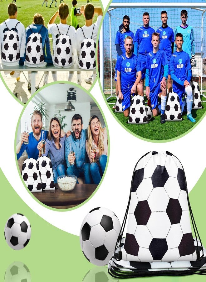 Grneric 14 Pcs Drawstring Bags Softball Baseball Basketball Football Goodie Favor Bags Cinch Candy Bag Sackpack for Sports Teams (Soccer) - Image 5