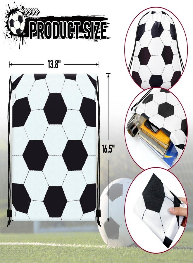 Grneric 14 Pcs Drawstring Bags Softball Baseball Basketball Football Goodie Favor Bags Cinch Candy Bag Sackpack for Sports Teams (Soccer) - Image 2