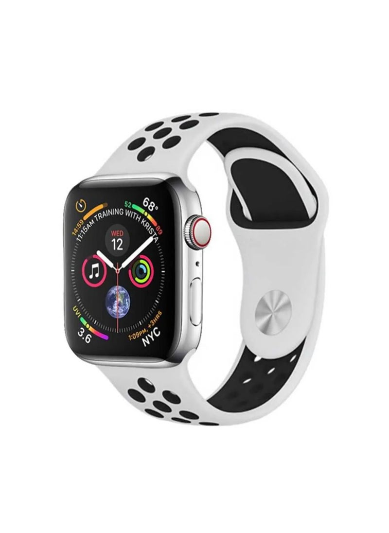 Generic - Apple Watchband 46mm/45mm/44mm/49mm Nike Apple Watch Strap for Apple Watch All Series Black/White - Image 1