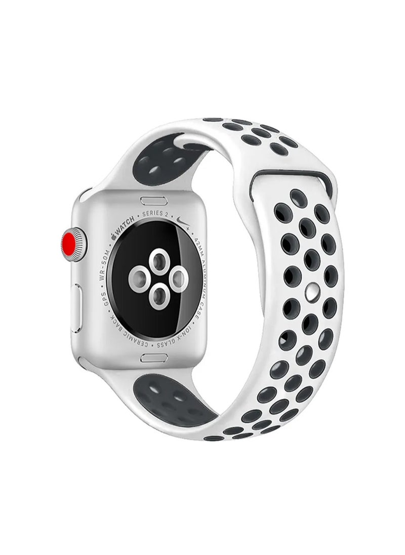 Generic - Apple Watchband 46mm/45mm/44mm/49mm Nike Apple Watch Strap for Apple Watch All Series Black/White - Image 1