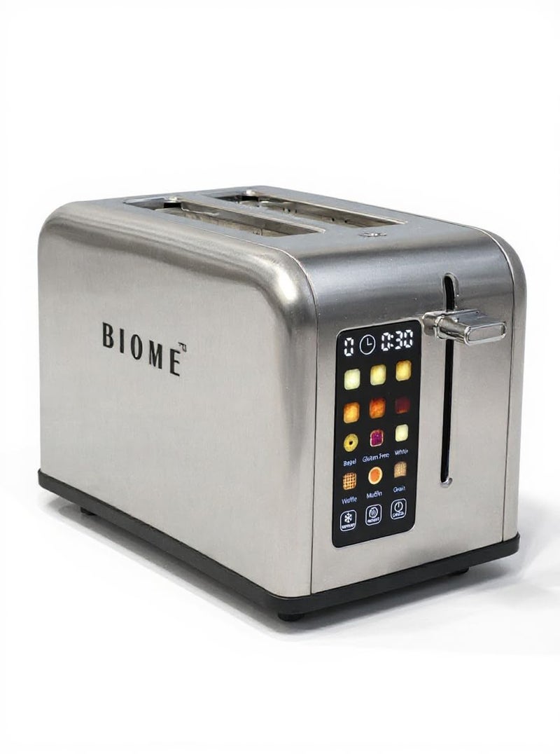 Bio Me BIOME SmartToast™ Digital Touchscreen 2-Slice Toaster | 6 Bread Types & 6 Browning Levels | Reheat & Defrost | Large Color Screen | Free Sandwich Maker & Bamboo Tong - Image 1