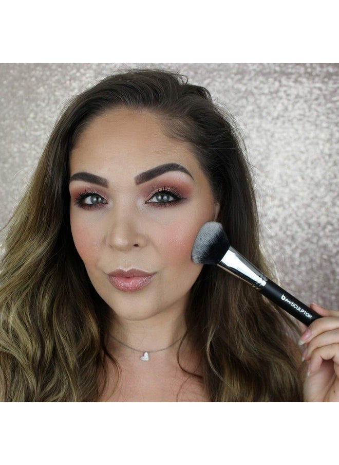 Beauty Junkees Contour Brush Bronzer Brushbeauty Junkees Pro Sculptor Angled Makeup Brush Cheek Hugging Soft Dome For Cheekbone Contouring Sculpting Blush Cream Powder Liquid; Synthetic Vegan  - Image 2