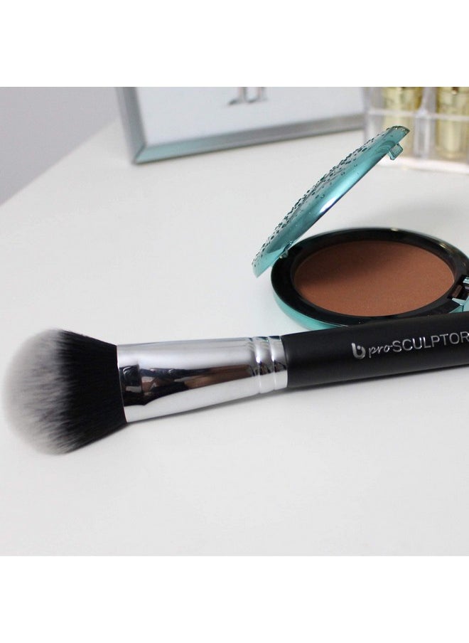 Beauty Junkees Contour Brush Bronzer Brushbeauty Junkees Pro Sculptor Angled Makeup Brush Cheek Hugging Soft Dome For Cheekbone Contouring Sculpting Blush Cream Powder Liquid; Synthetic Vegan  - Image 4