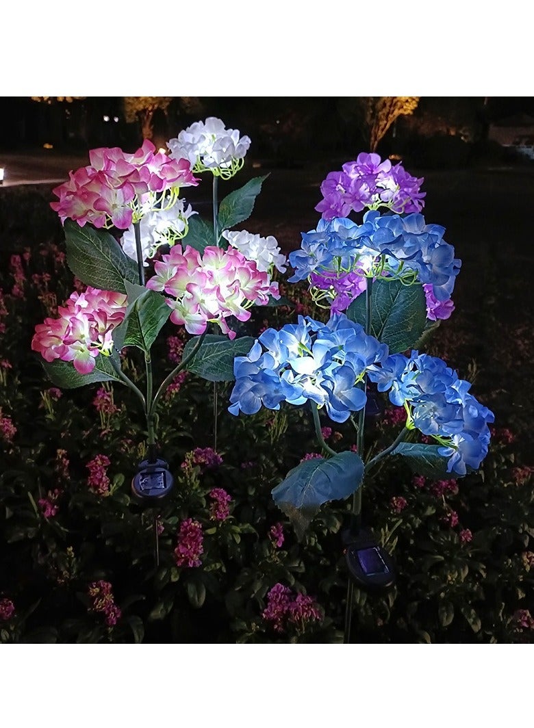 Generic (Two）New 3-Head Solar Embroidered Ball Flower Lamp Outdoor Courtyard Decoration LED Simulation Flower Lamp  - Image 3