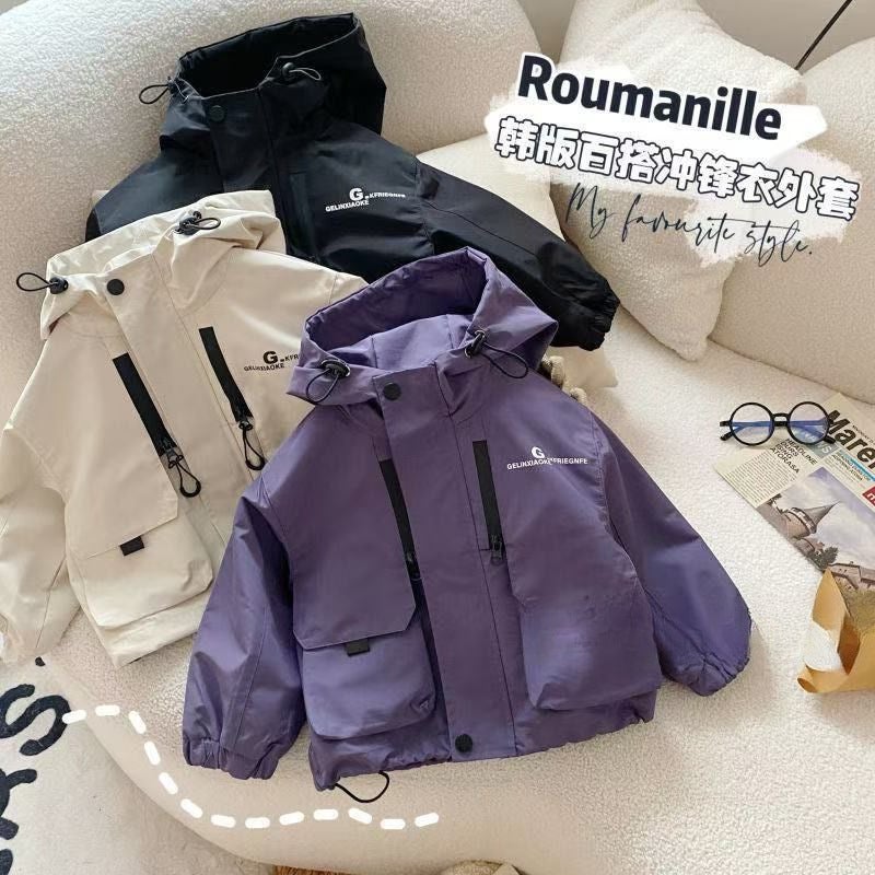Boy'S Coat Baby'S Rush Clothes Autumn Clothes Children'S Autumn Thin Top Children'S Hooded Boy'S Coat Cotton - Image 2
