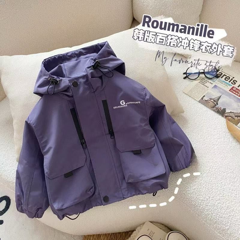 Boy'S Coat Baby'S Rush Clothes Autumn Clothes Children'S Autumn Thin Top Children'S Hooded Boy'S Coat Cotton - Image 1