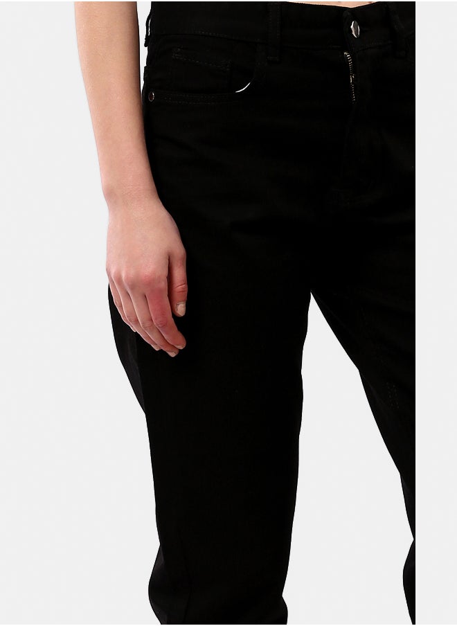 RAVIN Solid Casual Black Mom-Fit Jeans  - Image 1