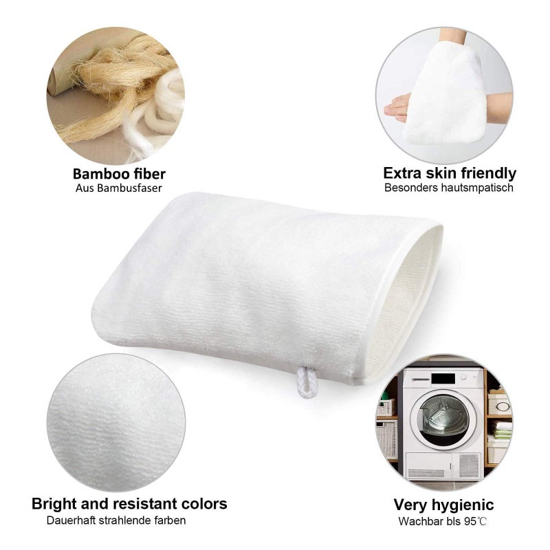 Phogary PHOGARY 10 Pack Microfiber Body Wash Mitts, Soft Face Mitten, Bath Spa Cloth, Reusable Makeup Remover Mitt Gloves, European Style Wash Cloth, 6×8 inch, White and Grey - Image 4