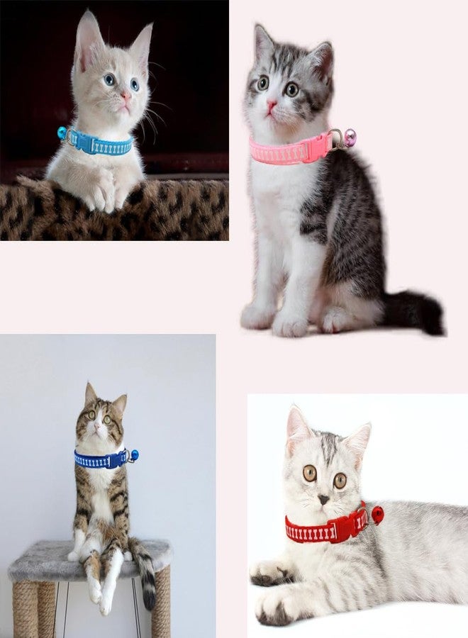 cyhaen Pink Dog Collar with Bell, Soft Nylon Identification Cat Collars with Bells for XXS Xs Small Tiny Little Pet Dogs Female Kitten Girls Animal, Neck 7.5-12.5 Inch - Image 3